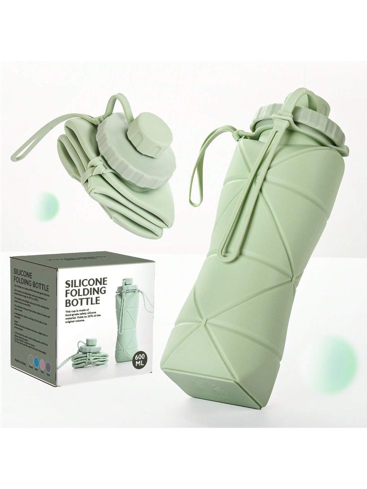 🌿 Collapsible Silicone Water Bottle 600ML | Leakproof & Travel-Friendly 💧